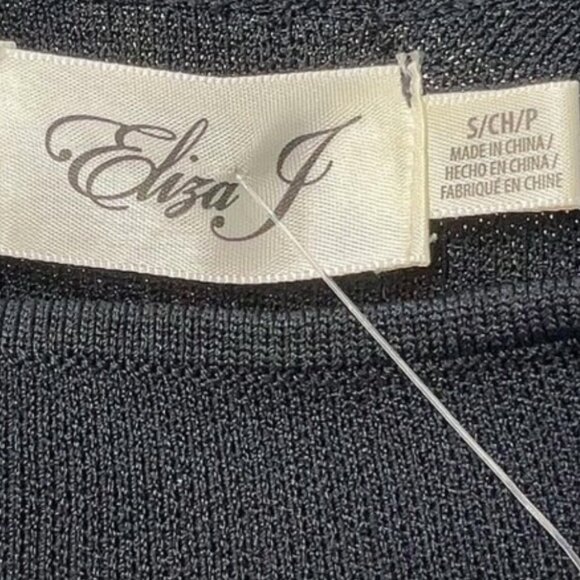 NWT Eliza J Black Choker Stretch Knit Long Sleeve Bodycon Dress - Picture 9 of 9